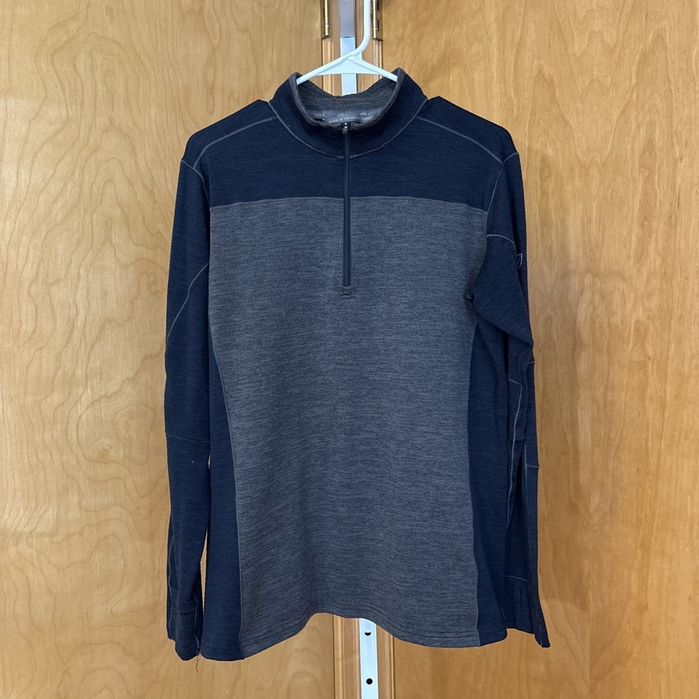 KÜHL RYZER 1/4 Zip Men's Medium‎ MIDNIGHT (Blue) Polyester Blend Stretch